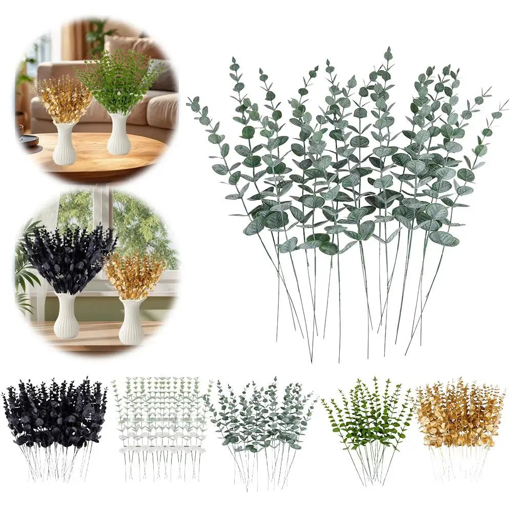Artificial Eucalyptus Stems (18 Pack) – Faux Greenery for Vase & Home Decor