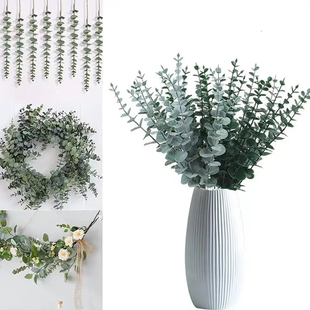 Artificial Eucalyptus Stems (18 Pack) – Faux Greenery for Vase & Home Decor