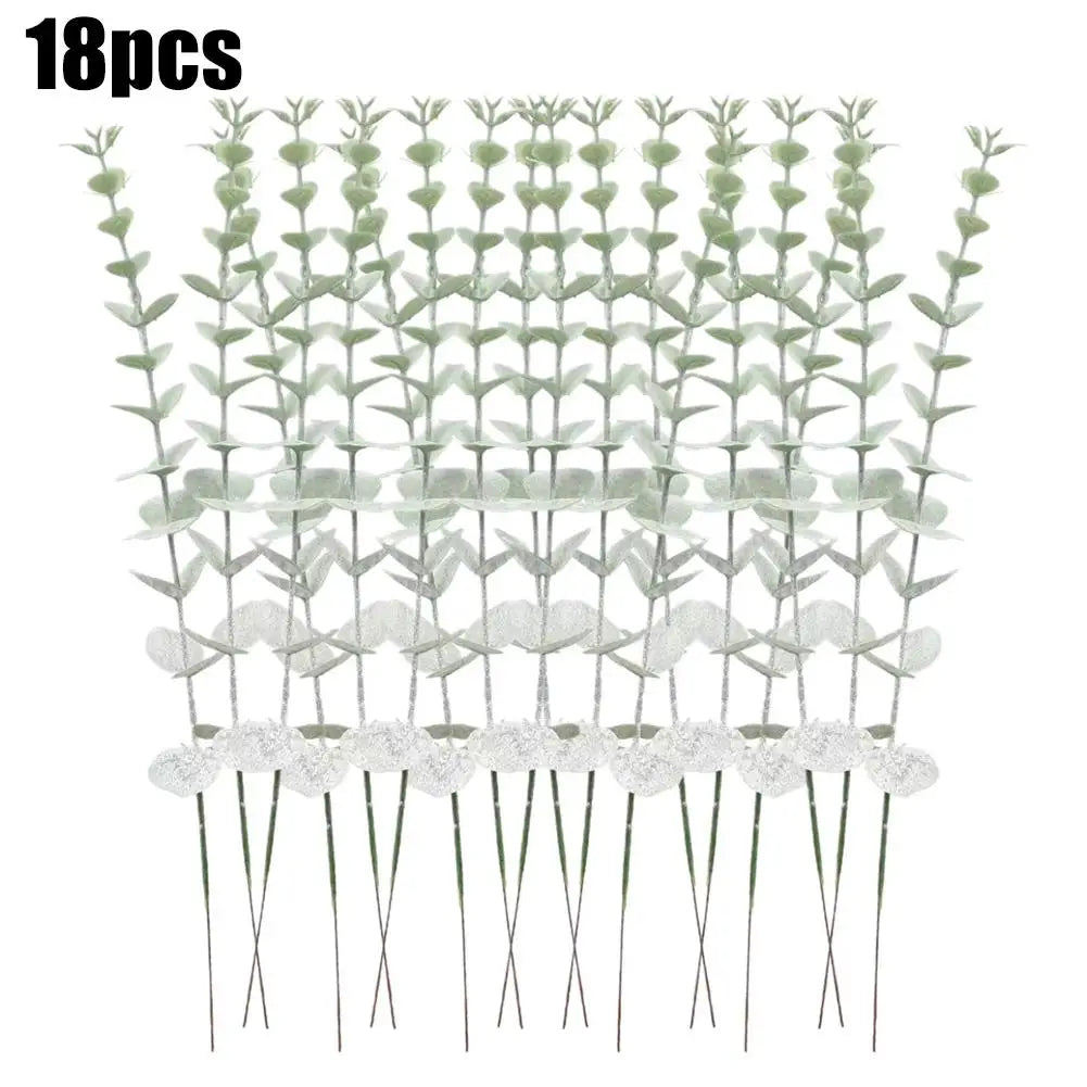 Artificial Eucalyptus Stems (18 Pack) – Faux Greenery for Vase & Home Decor
