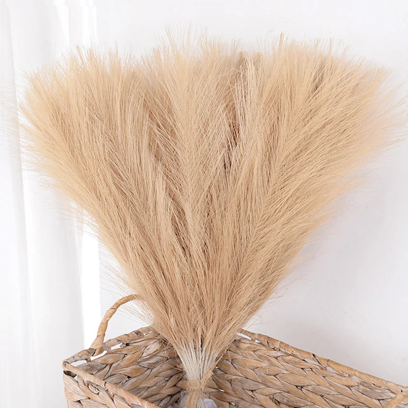 Faux Pampas Grass Bouquet – Fluffy Artificial Pampas for Vase & Boho Decor