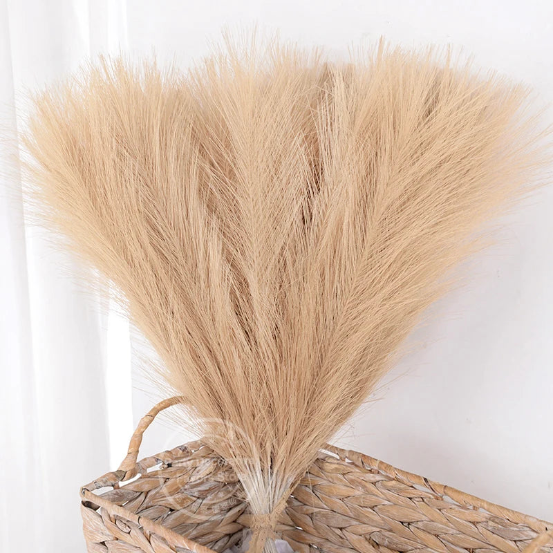 Faux Pampas Grass Bouquet – Fluffy Artificial Pampas for Vase & Boho Decor