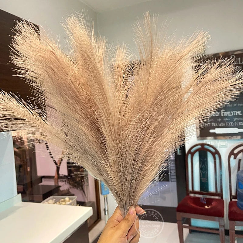 Faux Pampas Grass Bouquet – Fluffy Artificial Pampas for Vase & Boho Decor