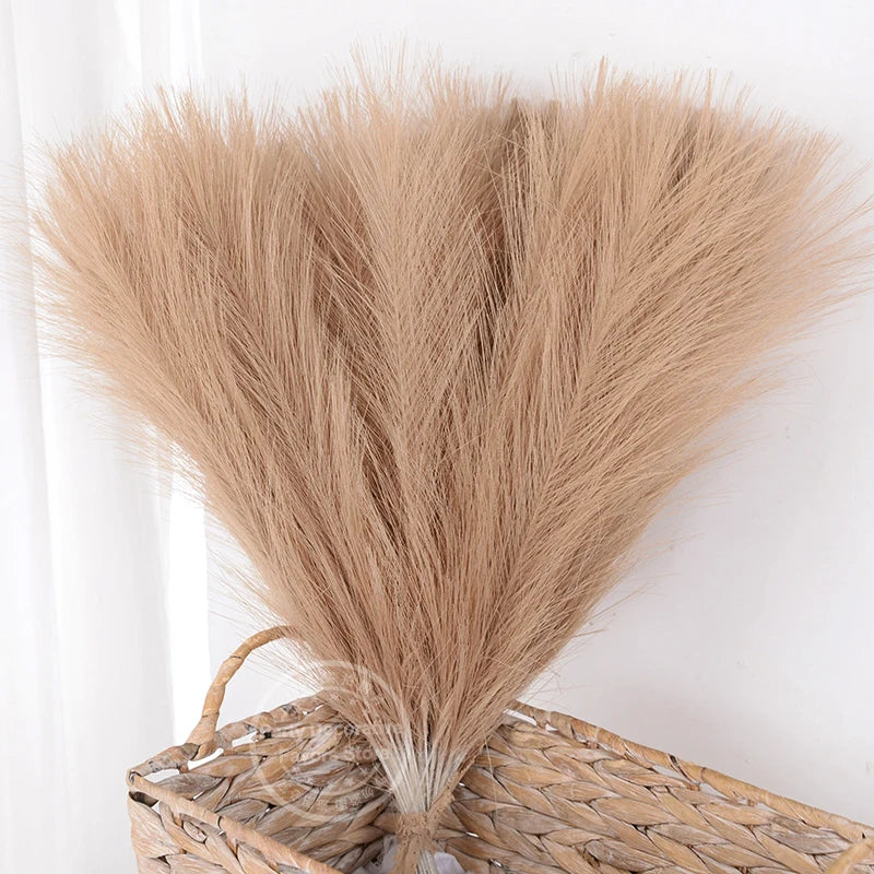 Faux Pampas Grass Bouquet – Fluffy Artificial Pampas for Vase & Boho Decor