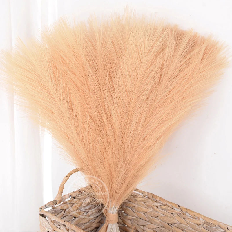 Faux Pampas Grass Bouquet – Fluffy Artificial Pampas for Vase & Boho Decor
