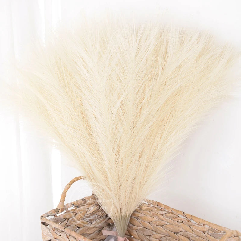 Faux Pampas Grass Bouquet – Fluffy Artificial Pampas for Vase & Boho Decor
